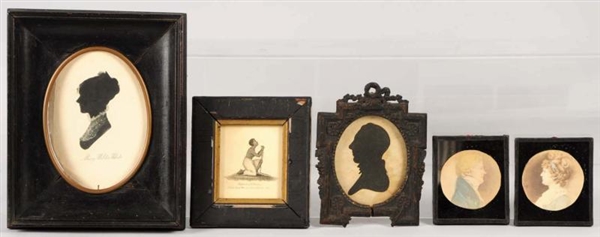 LOT OF 5: SILHOUETTE & PAPER PICTURES.            