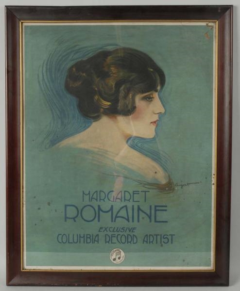 1920S MARGARET ROMAINE COLUMBIA RECORDS POSTER.   
