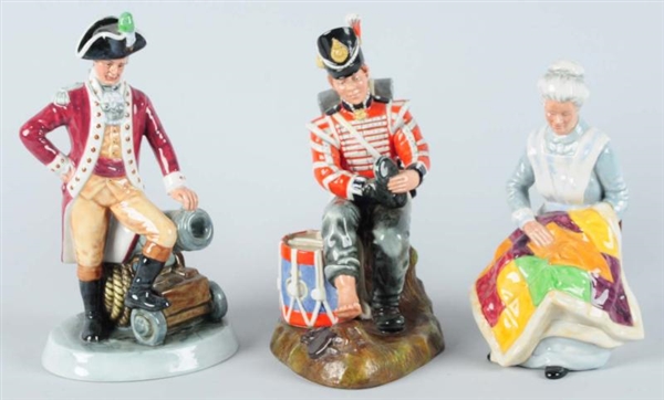 LOT OF 3: ROYAL DOULTON FIGURINES.                