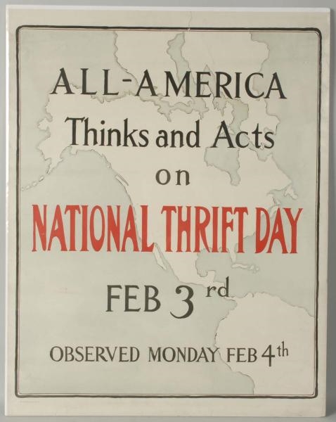 NATIONAL THRIFT DAY PAPER POSTER.                 