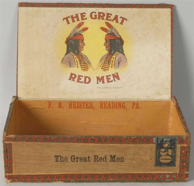 THE GREAT RED MAN CIGAR BOX.                      