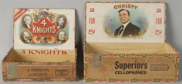 LOT OF 2: WOODEN CIGAR BOXES.                     