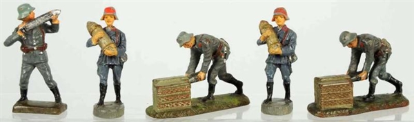 LOT OF 5: COMPOSITION 7CM LUFTWAFFE SOLDIERS.     