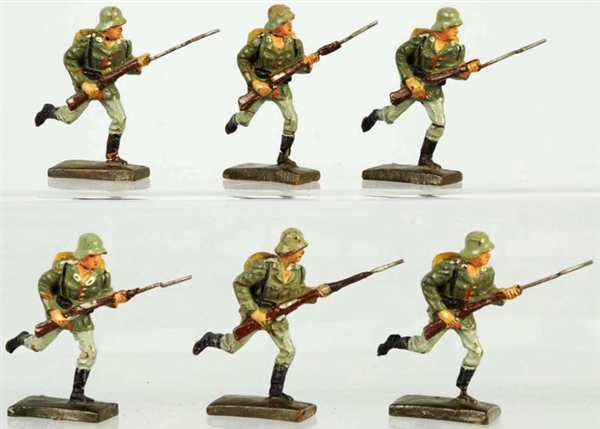 LOT OF 6: LINEOL 7CM GERMAN ARMY RUNNING GROUP.   