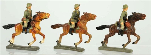 LOT OF 3: LINEOL 7CM GERMAN ARMY MOUNTED TROOPERS 