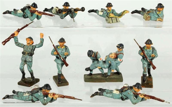 LOT OF 10: LINEOL FRENCH SOLDIER LOT IN BLUE.     