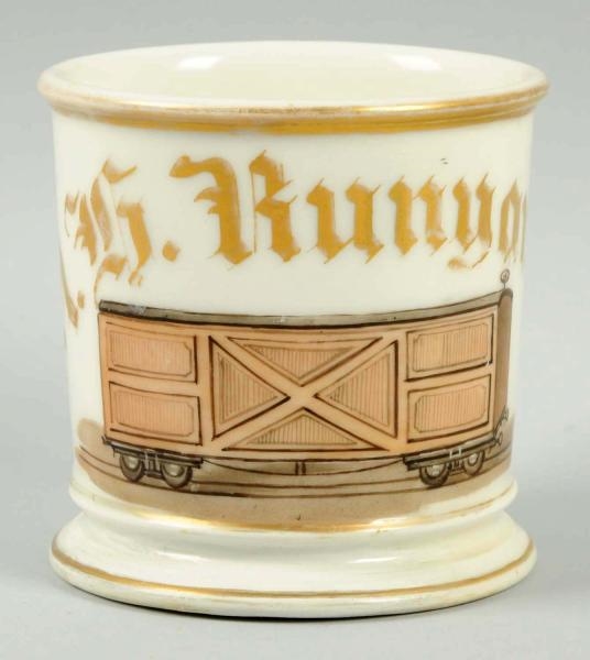 RAILROAD BOXCAR SHAVING MUG.                      