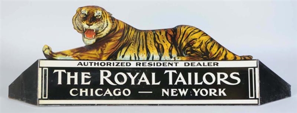 THE ROYAL TAILORS 1910-15 TIN CUTOUT SIGN.        