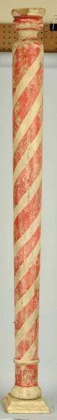 EARLY RED & WHITE BARBER POLE.                    