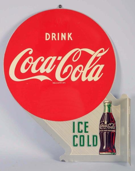 1953 COCA-COLA ICE FLANGE SIGN.                   