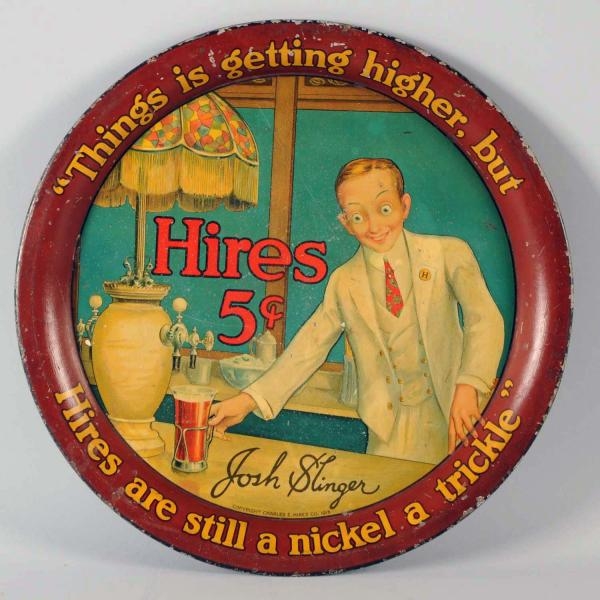 1915 HIRES TIN SERVING TRAY.                      