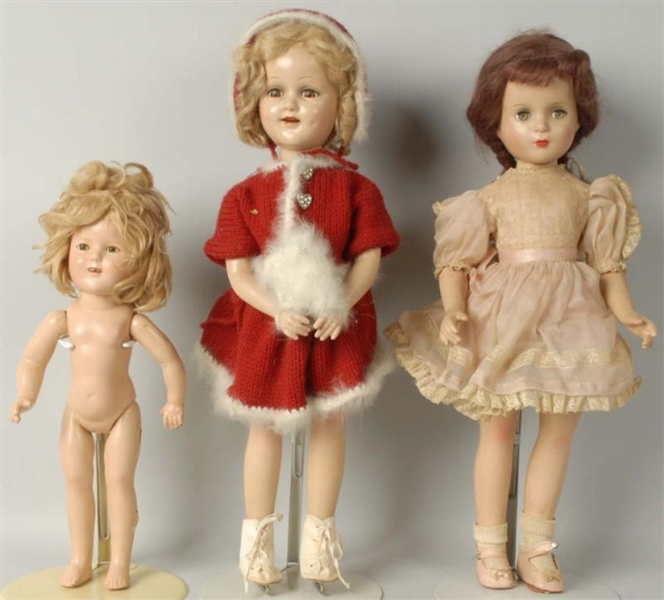 LOT OF 3: COMPOSITION GIRL DOLLS.                 