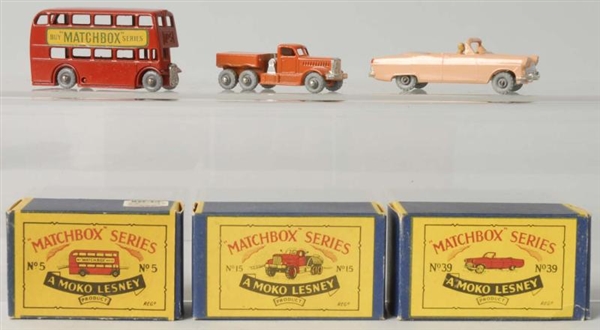 LOT OF 3: DIECAST MATCHBOX VEHICLE TOYS.          