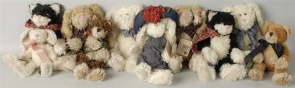 LOT OF 10: BOYDS MOHAIR CATS & RABBITS.          