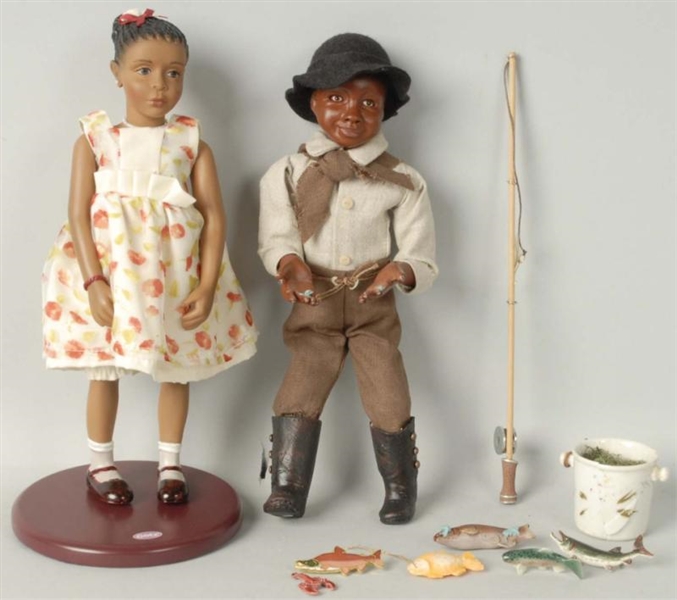LOT OF 2: AFRICAN AMERICAN CHILD DOLLS.           