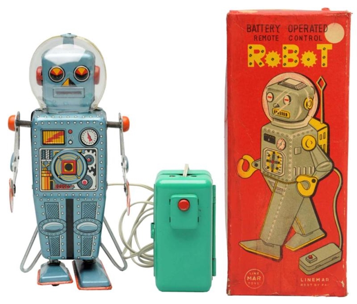 TIN LITHO BATTERY-OPERATED ROBOT.                 