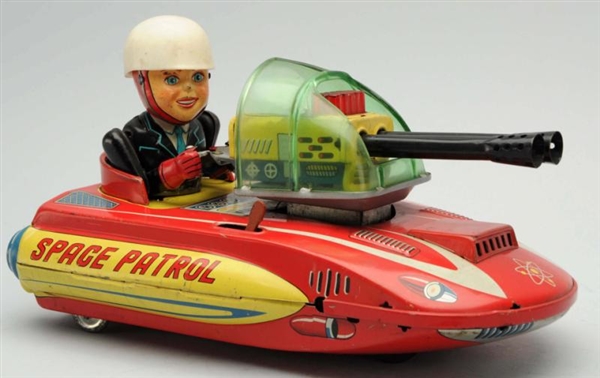 TIN LITHO BATTERY-OPERATED SPACE PATROL.          