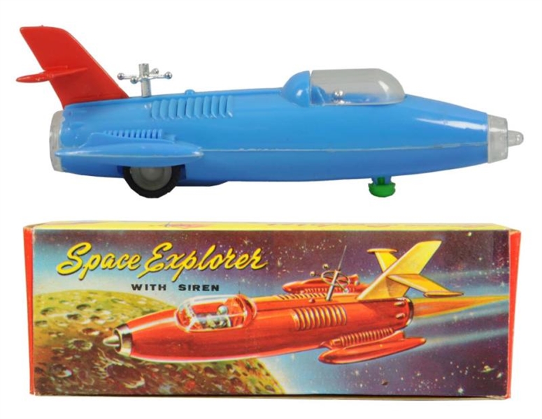 PLASTIC FRICTION SPACE EXPLORER WITH SIREN.       