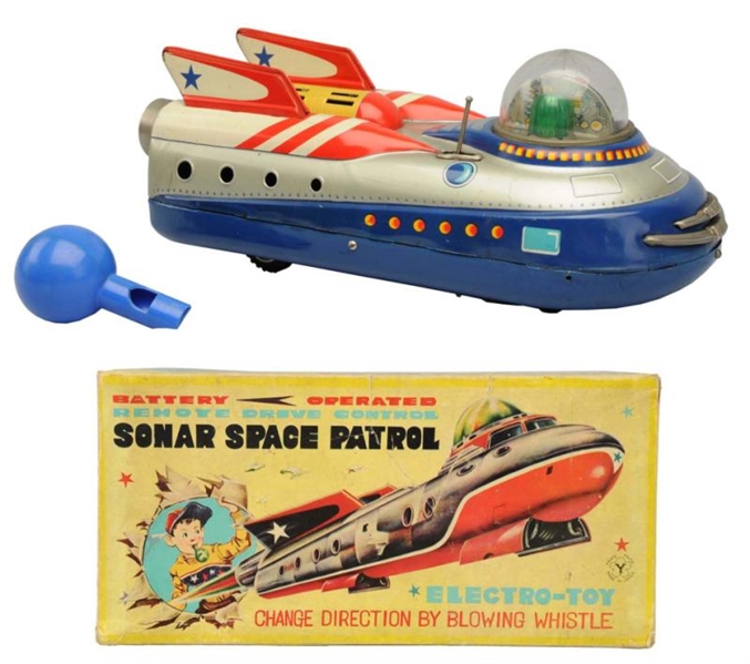 TIN LITHO BATTERY-OPERATED SONAR SPACE PATROL.    
