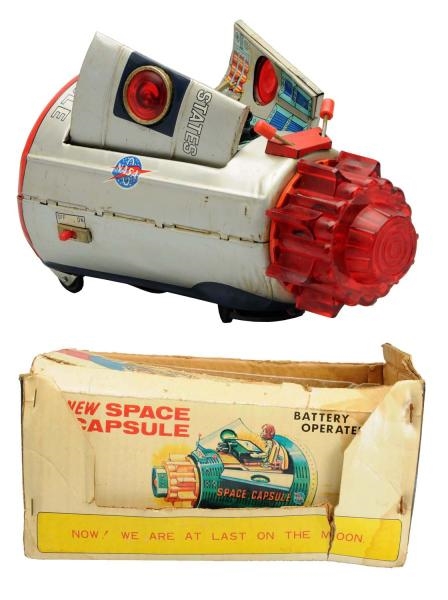 TIN LITHO BATTERY-OPERATED NEW SPACE CAPSULE.     
