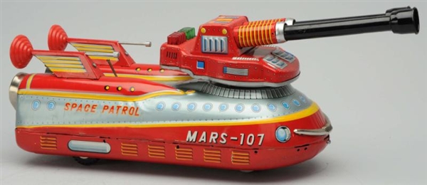 TIN LITHO BATTERY-OPERATED SPACE PATROL MARS-107. 