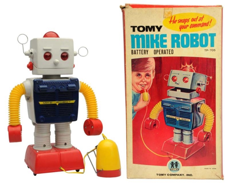 PLASTIC BATTERY-OPERATED MIKE ROBOT.              