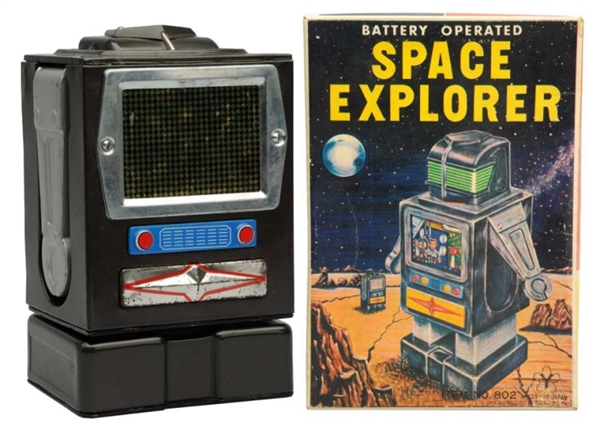 TIN LITHO & PAINTED BATTERY-OP SPACE EXPLORER.    
