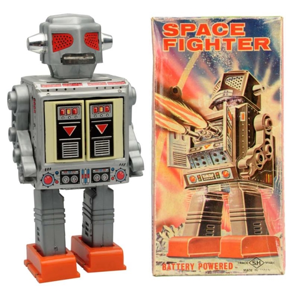 TIN LITHO BATTERY-OPERATED SPACE FIGHTER.         