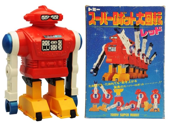 TIN & PLASTIC BATTERY-OPERATED TOMY SUPER ROBOT.  