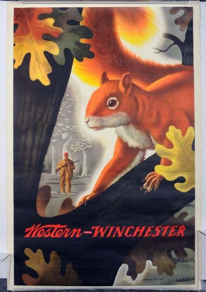 PAPER SQUIRREL WINCHESTER SIGN.                   