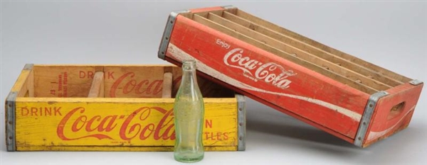 LOT OF 3 COCA-COLA CARRIERS & 7 GLASS BOTTLES.    
