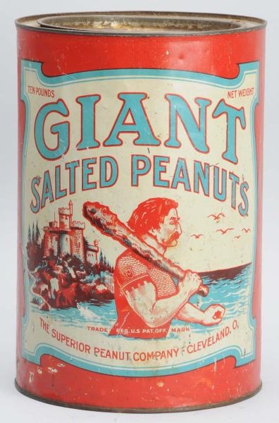 GIANT SALTED PEANUTS TIN CAN.                     