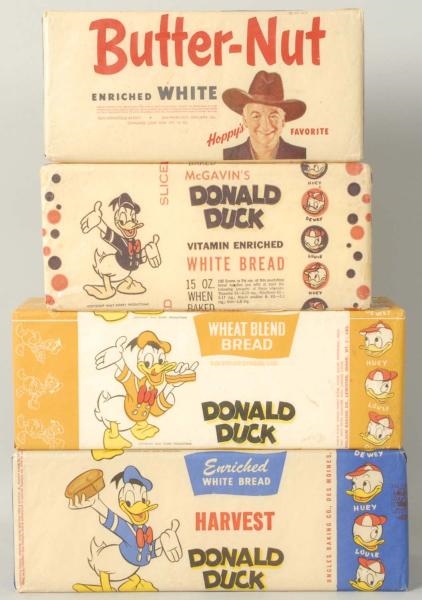 LOT OF 4: CHARACTER BREAD WRAPPERS.               