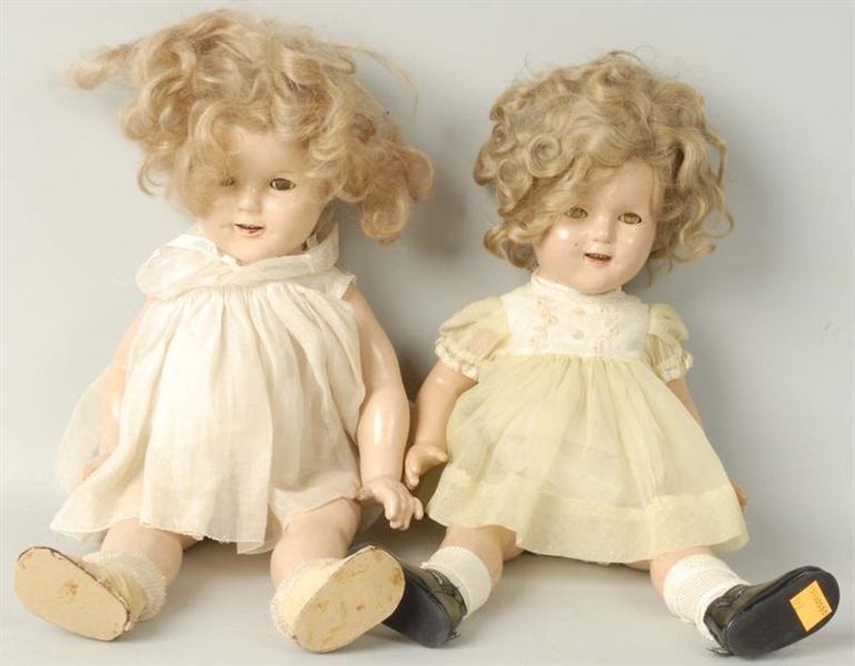 LOT OF 2: SHIRLEY TEMPLE COMPOSITION DOLLS.       