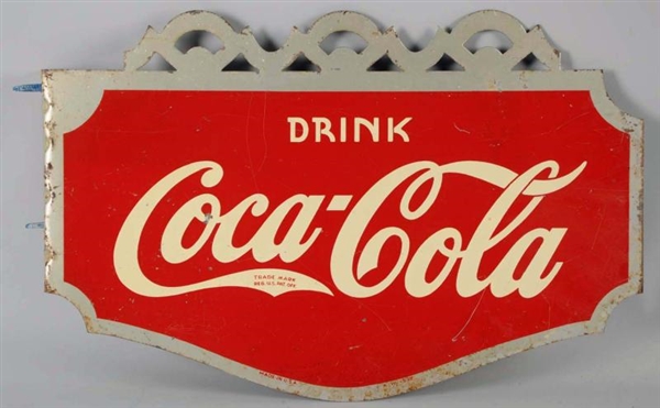 1937 COCA-COLA TIN FLANGE SIGN.                   