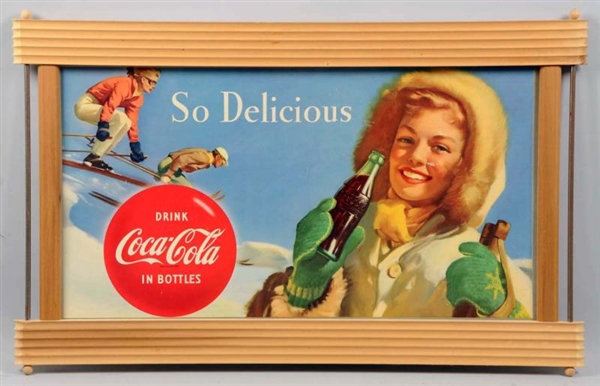1940S COCA-COLA POSTER & NEW FRAME.               