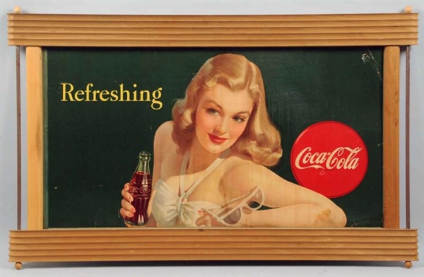 1940S COCA-COLA POSTER & NEW FRAME.               
