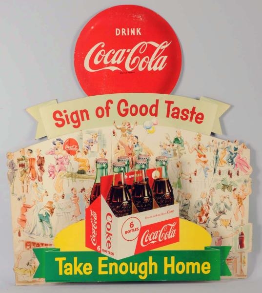 1956 COCA-COLA CARDBOARD CUTOUT DIMENSIONAL SIGN. 