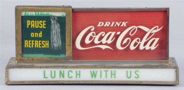 1950S COCA-COLA COUNTERTOP LIGHTED WATERFALL SIGN 