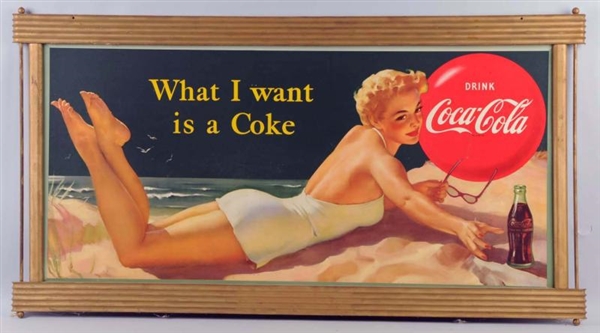 1952 LARGE COCA-COLA POSTER IN KEY FRAME.         