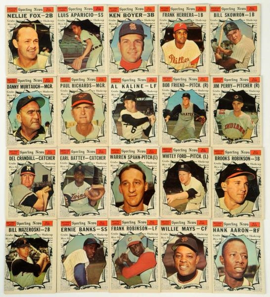 LOT OF 20: 1961 TOPPS BASEBALL CARDS.             