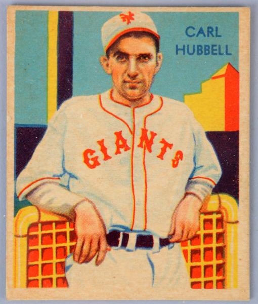 1935 NATL CHICLE CO. CARL HUBBELL BASEBALL CARD. 