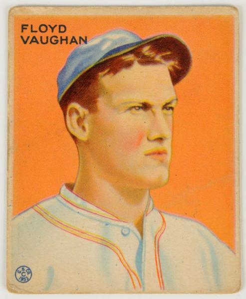 1933 GOUDEY NO. 229 FLOYD VAUGHAN BASEBALL CARD.  