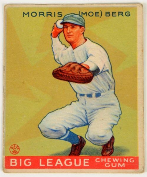 1933 GOUDEY NO. 158 MORRIS BERG BASEBALL CARD.    