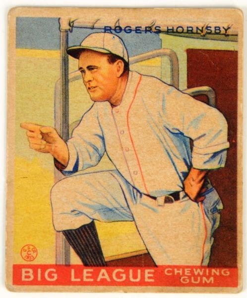 1933 GOUDEY NO. 188 ROGERS HORNSBY BASEBALL CARD. 