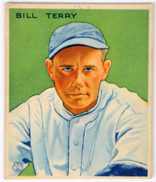 1933 GOUDEY NO. 125 BILL TERRY BASEBALL CARD.     