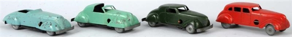 LOT OF 4: DIECAST SOLIDO  WIND-UP TOY CARS.       