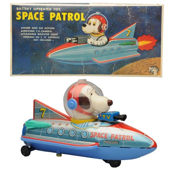 BATTERY OPERATED SPACE PATROL DOG.                