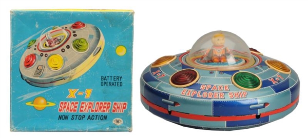 BATTERY OPERATED SPACE EXPLORER SHIP X-7.         