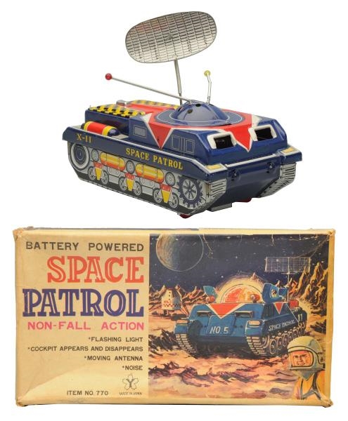 TIN LITHO BATTERY OP. SPACE PATROL X-11.          